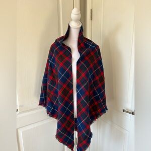 Pendleton 100% wool plaid made in USA vintage shawl